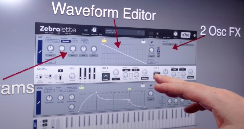 u-he zebralette 3 waveform editor