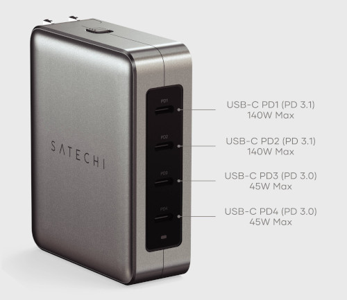 145W USB-C 4-Port GaN Travel Charger